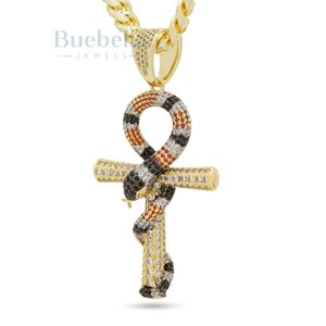Rắn Ankh Key Vòng Cổ Iced out Egyptian Biểu Tượng Mặt Dây Chuyền Cho Nam Giới, Sang Trọng Hip Hop Đồ Trang Sức Với Ý Nghĩa Tâm Linh - Product Image 1