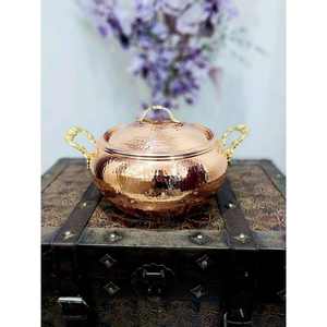 ชามเสิร์ฟหรูหรางานหัตถกรรมทำจากทองแดงบริสุทธิ์ปลอดภัยแบบเรียบง่ายเครื่องร้อนตะวันตก - Product Image 1