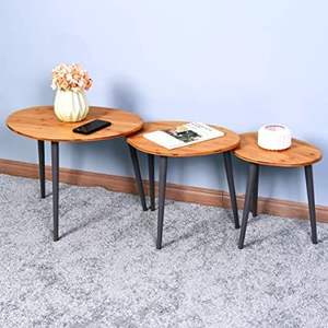 Mesa nido de madera para decoración de sala de estar, mesa auxiliar de dormitorio y muebles elegantes para el hogar - Product Image 1