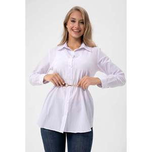 Chain-detailed thin <b>elastic</b> women's <b>belt</b>, suitable for jackets, shirts, and dresses. - BEIGE - Product Image 4