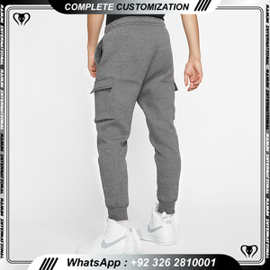 กางเกงวอร์มเข้ารูปแบบมีซิปมีกระเป๋าผ้าเทอร์รี่นุ่มใส่ออกกำลังกายในยิมแบบลำลองสำหรับผู้ชาย - Product Image 2