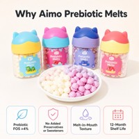 Yaourts prébiotiques lyophilisés fondants pour bébés et tout-petits, collations aux fruits FOS fondantes dans la bouche, OEM ODM Marque Privée