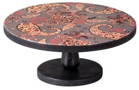 Ronde Caketribune Emaille Afwerking Voor Beste Kwaliteit Houten Cup Cakeserver Stand Voor Tafeldecoratie Taartstandaard