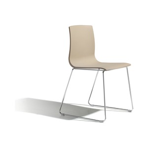 Stackable Technopolymer <b>Chair</b> with Chrome or Anthracite <b>Painted</b> Sled Base Metal Frame for Restaurant Cafe Hotel Made in Italy - Product Image 2