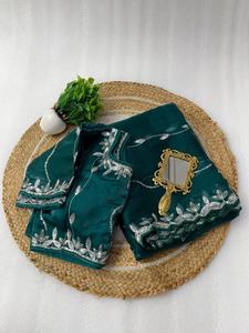 Premium Collection Zimmy Choo Seda Con Bordado Saree Mujer Moda Fabricante Y Proveedor De Surat - Product Image 5