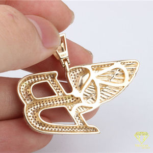 จี้เพชรรูปตัวอักษรบีสไตล์ฮิปฮอปประดับเพชรวิบวับมีปีกประดับอัญมณีชั้นดี - Product Image 2