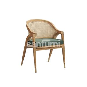 Sillas de Jardín de Madera Maciza de Teca y Caoba Werkudhara, Sillas de Comedor con Acabado Natural, Muebles Modernos y Tradicionales para el Hogar - Product Image 1