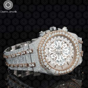 Charm_Jewells Luxury Women's Stainless Steel Watch 42mm Dial Sapphire Crystal <b>Chronograph</b> Quartz Movement Folding Clasp - Product Image 5