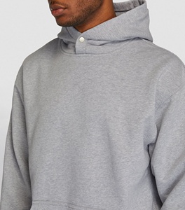 Sudadera con capucha de gran tamaño para hombre con estilo Sudadera de moda con bolsillo frontal Ropa cómoda 100% algodón Peso pesado - Product Image 5