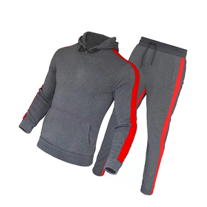 Marque épais polaire gris pull survêtement à manches longues hiver chaud à capuche Jogging costume avec Design personnalisé imprimé techniques - Product Image 5