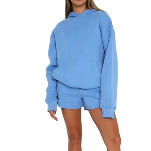 Sweat-shirt à capuche long surdimensionné pour femme, tissu en velours chaud et confortable, coupe décontractée, mode de rue décontractée, hiver, logo sur le devant - Product Image 1