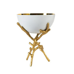 Soporte de quemador de Metal de hoja dorada con mármol redondo atractivo hogar fragancia diseñador Mesa incienso y difusor de aromaterapia - Product Image 1