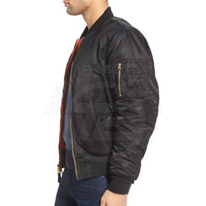 Blouson aviateur d'hiver de haute qualité pour hommes avec fermeture à glissière épaisse col montant Logo personnalisable Nouvelle arrivée High Street Fashion - Product Image 4