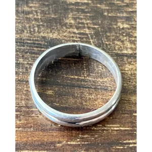 Navajo Handmade Sterling <b>Silver</b> Band <b>Rings</b> Ethereal Fine Jewelry with <b>Garnet</b> Inlay for Everyday Wear or Meditation - Product Image 5