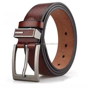 Ceinture en cuir véritable pour homme de luxe personnalisée avec boucle à ardillon en alliage, style vintage, ceinture noire résistante - Product Image 4