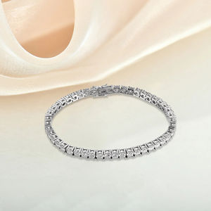 Bracelet tennis en argent sterling 925, bijoux fins de luxe, style hip hop, diamants moissanite VVS, chaîne fine et bracelet à maillons, unisexe - Product Image 3