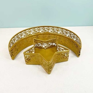 Assiette de service en métal de haute qualité pour les rassemblements spéciaux du Ramadan, parfaite pour accueillir les invités, la décoration intérieure et les cadeaux spéciaux de l'Aïd - Product Image 4