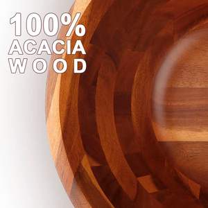 Bol en bois rond décoratif en laiton AK de couleur noyer bol à salade au design unique pour article de cuisine/décor de table - Product Image 2