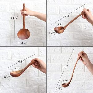 <b>Wooden</b> Soup <b>Ladle</b> Set Kitchen Spoon Set Utensils 4 Pcs Handmade Natural Teak Cooking Spoons Long Handle <b>Wooden</b> Soup <b>Ladle</b> - Product Image 3