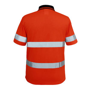 Hi Vis Reflective Safety <b>Orange</b> Reflective Safety Tape Men's <b>Polo</b> <b>Shirts</b> - Product Image 5