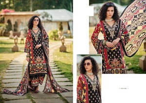 คอลเลกชันใหม่จากดีไซเนอร์ belliza ผ้าโปร่งบางพิมพ์ลายดิจิตอลแบบแห้งเร็วงานทำมือ Swarovski Swarovski salwar kameez parties - Product Image 2