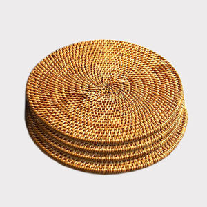 Natural Brown 2024 Kitchen Bamboo Rattan Placemat Drying Table Dinning <b>Wedding</b> <b>Accessories</b> Recessed for table dinning set - Product Image 5