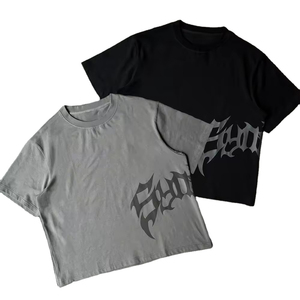 Nouveau design T-shirt épais 100% coton à col ras du cou pour hommes, sérigraphie personnalisée, logo imprimé, boîte adaptée - Product Image 1