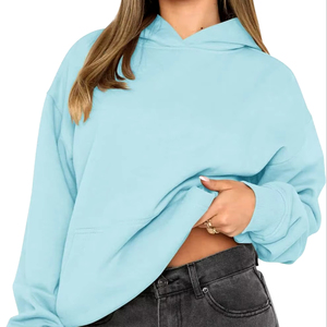Femmes Casual Hoodies Sweats Polaire Surdimensionné À Manches Longues Tops Mignon Lâche Y2K Pulls avec Poche - Product Image 1