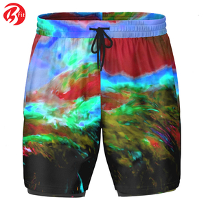 Venta al por mayor mejor diseño personalizado logotipo entrenamiento pantalones cortos para correr doble capa Fitness gimnasio entrenamiento Deporte Pantalones cortos para hombres - Product Image 2