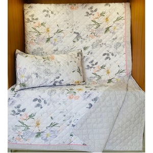 100% Fine Cotton Fabric Quilt Cover King High Quality Flowers Embroidery Printed Bedspread Duvet Cushion Sets GOTS Certificate - Product Image 2