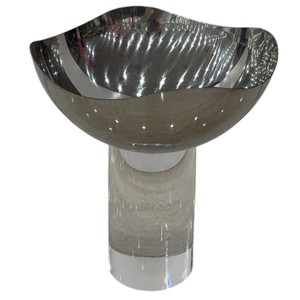 Luxury Stainless Steel Decorative Chocolate Bowl On <b>Clear</b> Acrylic Stand Modern Design Fruit Bowl For Home Decor And <b>Table</b> Decor - Product Image 1