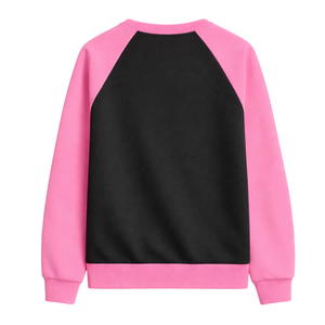 Sudadera Negra con Mangas Raglán y Cuello Redondo para Hermandad Universitaria, Color Rosa y Verde, Ropa Casual y Elegante para Mujeres - Product Image 4