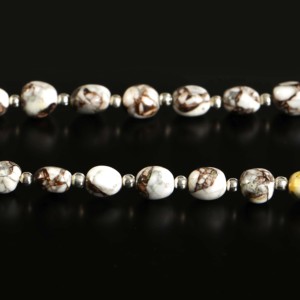 Cuentas de turquesa Mohave de cobre de 6x8-8x10 mm, cuentas de turquesa lisa, cuentas de turquesa blanca para la fabricación de joyas, 8 pulgadas. - Product Image 3