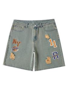 Pantalones Cortos Vaqueros de Moda Urbana para Hombre, de Secado Rápido, Talla Grande, Frescos, Transpirables, Hechos de Algodón - Product Image 5