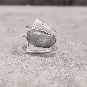 Anillo de Plata de Ley 925 con Labradorita Natural para Mujer, Diseño de Doble Banda, Regalo de Navidad o Cumpleaños, Joyería Hecha a Mano - Product Image 4