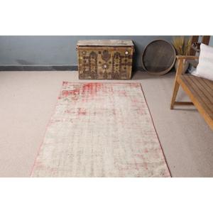Turkish 3.7x9 ft Rug, Vintage Rug, <b>Red</b> Ombr Rug <b>Wool</b> - Product Image 4