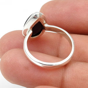 Bagues en argent sterling 925 unisexes belle opale noire naturelle véritable pierre de naissance de guérison pierres précieuses bagues de déclaration de luxe en vrac - Product Image 4