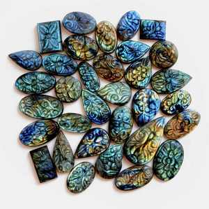 Labradorite naturelle moghol sculpture Cabochon en vrac pierre précieuse taille libre pierre précieuse Flashy de qualité supérieure pour la fabrication de bijoux - Product Image 3