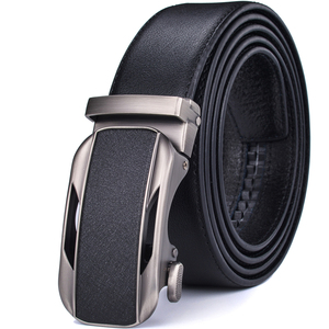 Ceinture en cuir de vachette véritable avec boucle ardillon confortable Style décontracté unisexe - Product Image 3