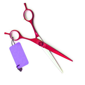 Tijeras de peluquero de acero inoxidable alemán Tijeras de corte de uso de belleza personalizadas recubiertas de papel rosa con silenciador - Product Image 2