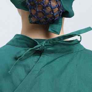 Robe jetable médicale imperméable en gros pour médecins, protection de niveau médical, tissu non tissé doux, couverture complète du dos, élastique - Product Image 6