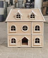Maison de poupée en rotin. Jouet héritage fabriqué à la main pour jeu magique, maison de poupée en osier, maison d'enfants en rotin pour vente en gros, Vietnam
