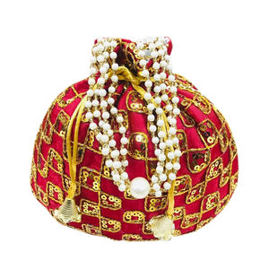 Handmade Indian Fabric Embroidered Evening <b>Bag</b> Sophisticated Potli Batua <b>Clutch</b> <b>for</b> <b>Weddings</b> Parties and Return Gifts! - Product Image 1