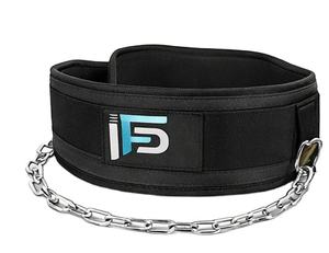 Ceinture de dips en néoprène robuste avec chaîne en acier pour la musculation et l'entraînement en salle de sport – La meilleure ceinture de dips pour les séances d'entraînement en salle - Product Image 3
