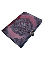 Pentagramme En Relié Vintage Relié Journal En Cuir Véritable Pour L'écriture Brun Wiccan Carnet De Notes En Relief Journal Deckle Art Papiers