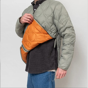 Veste matelassée en coton à col en V pour homme, personnalisée, pour l'hiver, fermeture éclair, respirante, coupe-vent, disponible en tailles courtes - Product Image 6