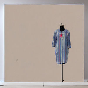 Vente en gros de robe à glands ton sur ton jaune moutarde tunique Boho d'été avec 100% coton caractéristiques ceinture décoration - Product Image 5