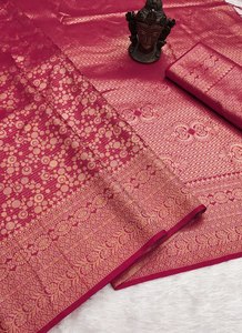 Sari en soie Kanjiveram, modal et rayonne, de qualité supérieure, élégant et traditionnel indien, idéal pour un usage quotidien. - Product Image 3