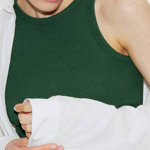 เสื้อกล้ามสายเดี่ยวผ้าคอตตอนถักสีทึบ/ไม้ไผ่กางเกงขาสั้นระบายอากาศลำลองบรามีแขนขนาดใหญ่พิเศษเป็นมิตรกับสิ่งแวดล้อม - Product Image 6