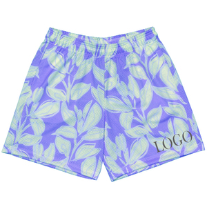 Pantalones cortos de malla de poliéster transpirables de secado rápido con logotipo personalizado unisex - Product Image 4